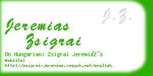 jeremias zsigrai business card
